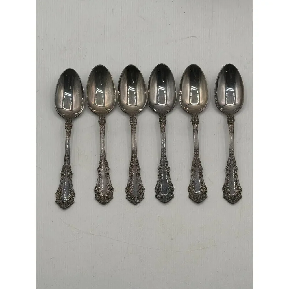 Vintage 1847 Rogers Bros Silverplate Teaspoons Set 6 in Myers/Franks Boston Case